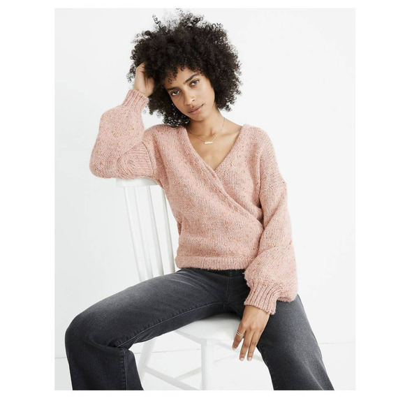 MADEWELL Beresford wrap front pullover sweater - Picture 1 of 11